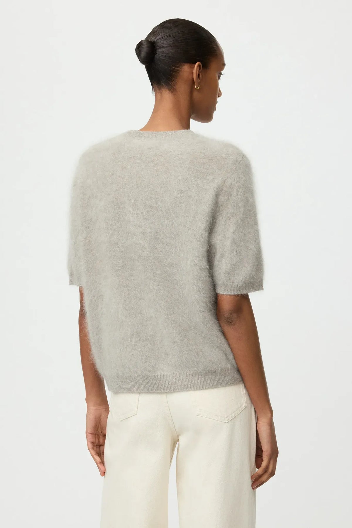 Pullover Brushed Short Sleeve in Greige