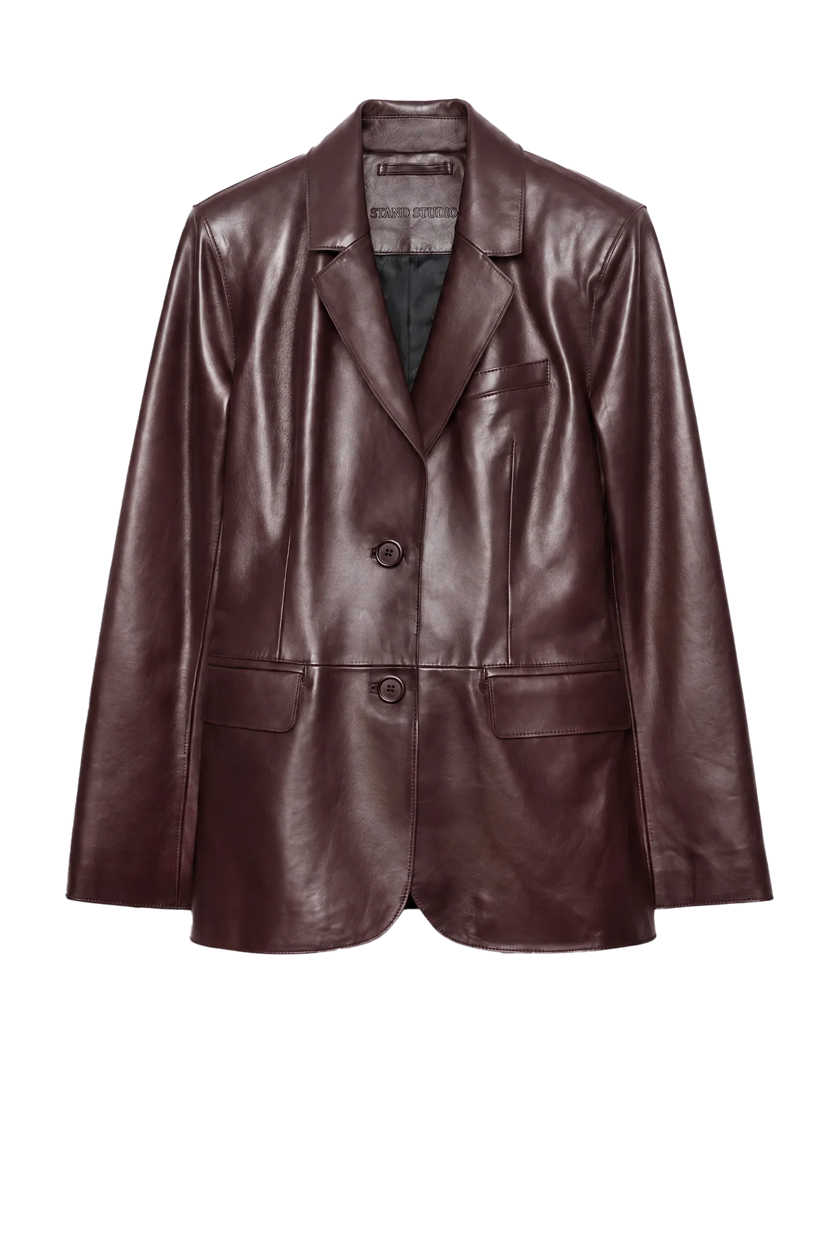 Lederblazer Mina in Deep Burgundy