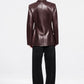 Lederblazer Mina in Deep Burgundy