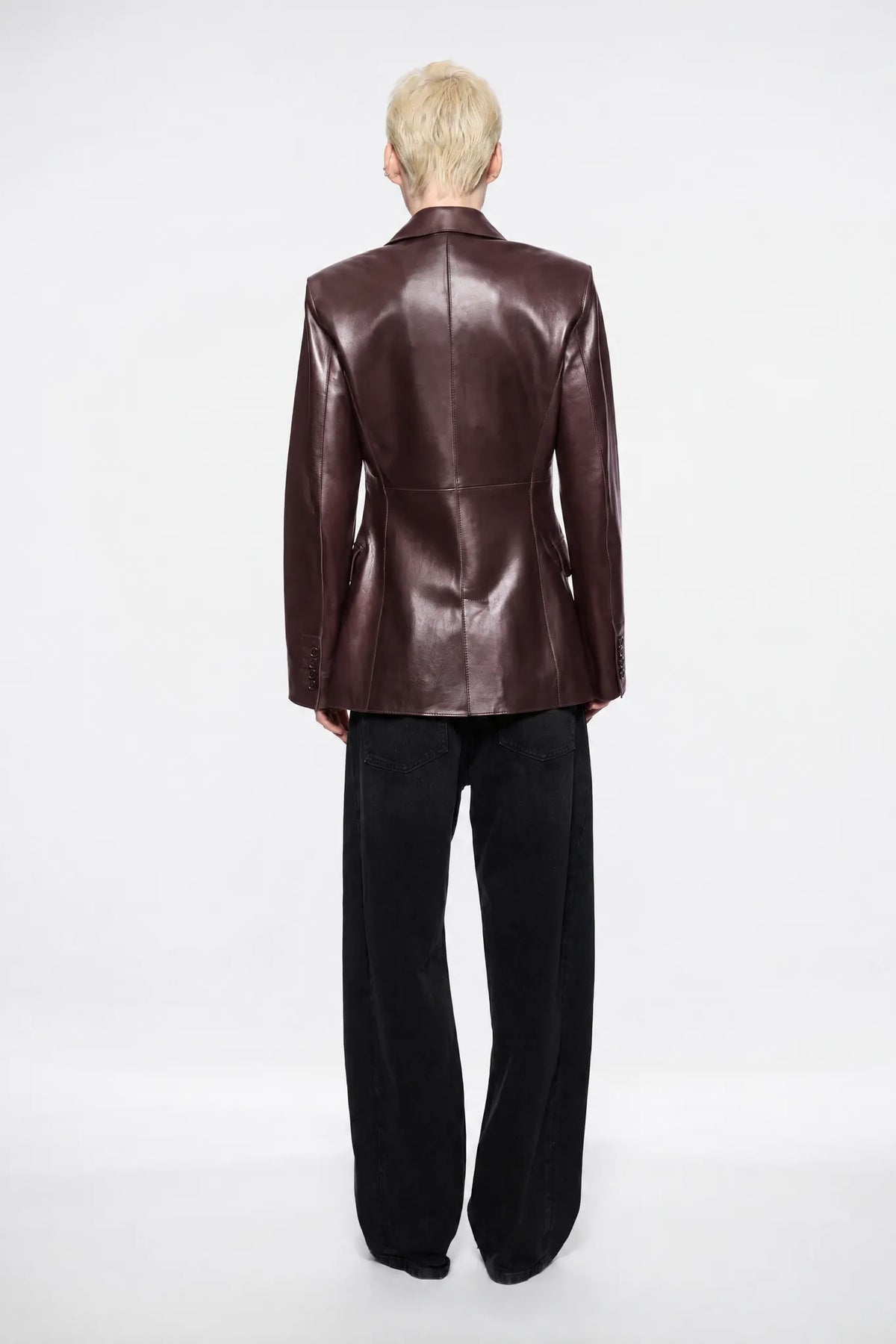 Lederblazer Mina in Deep Burgundy