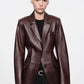Lederblazer Mina in Deep Burgundy