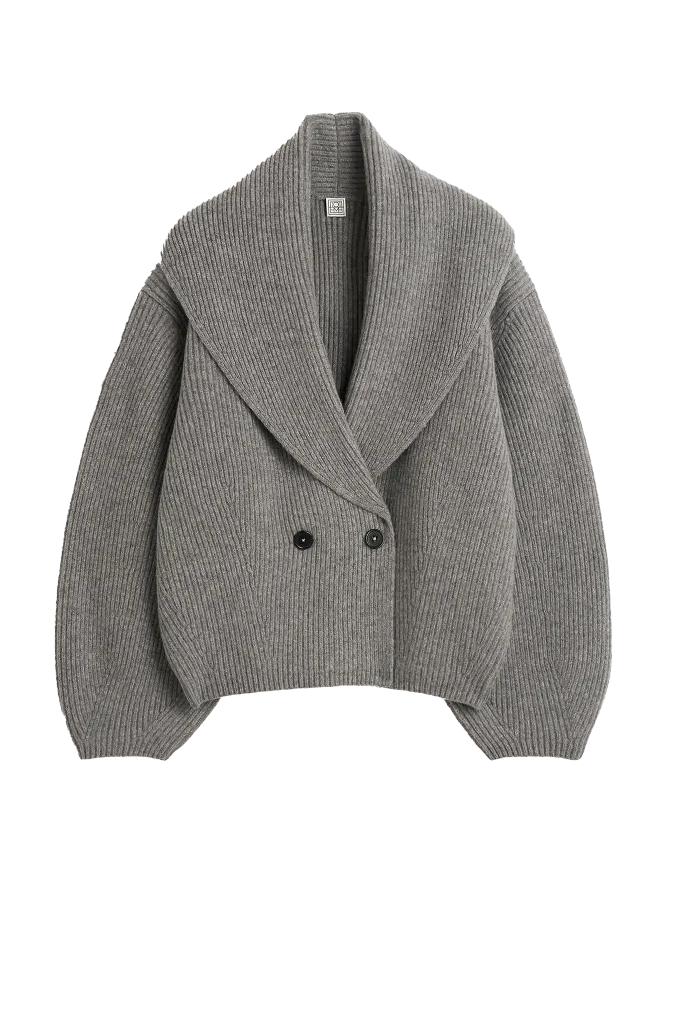 Cardigan Shawl-Lapel in Mid Gray Melange
