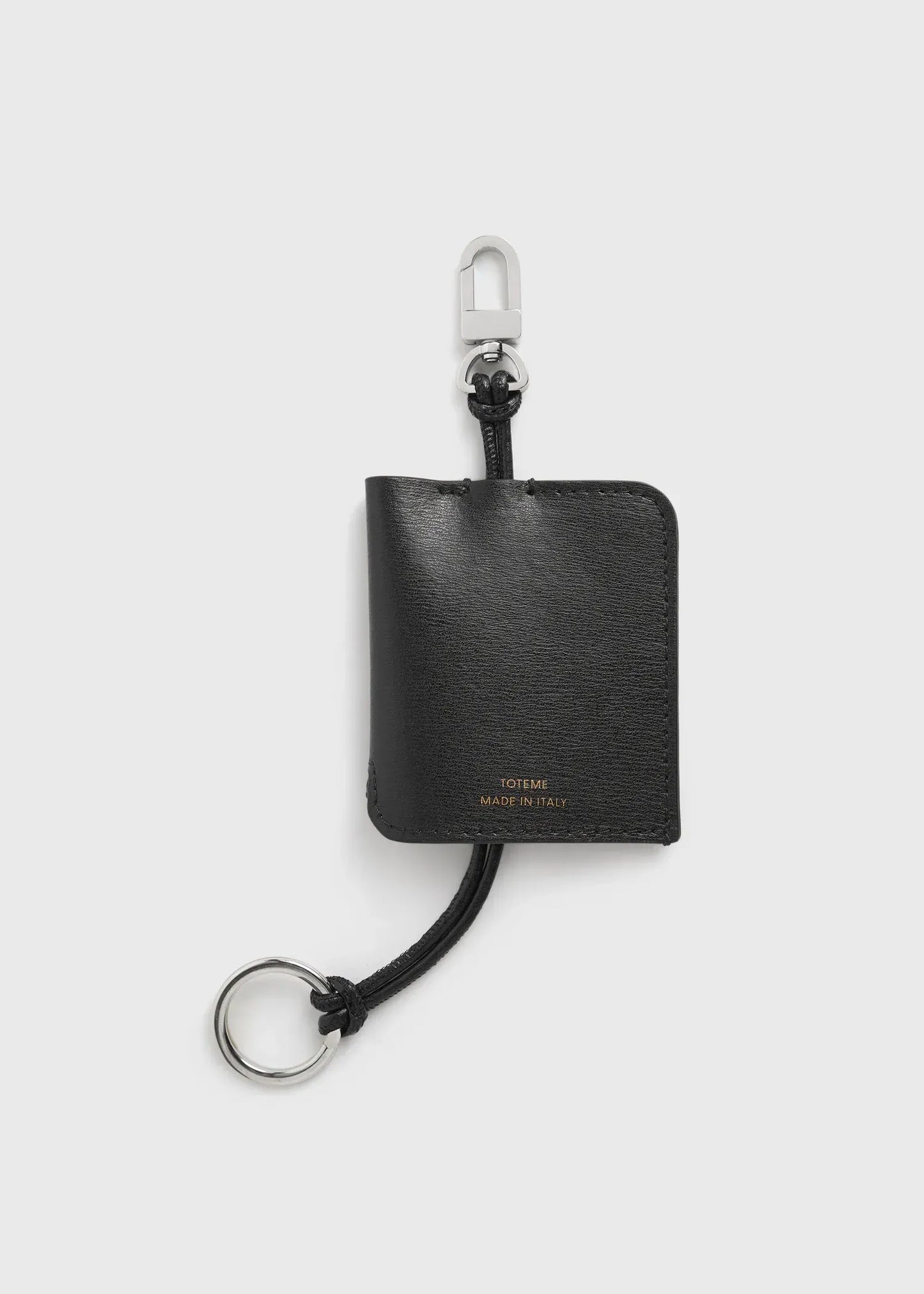 Leather keychain in black