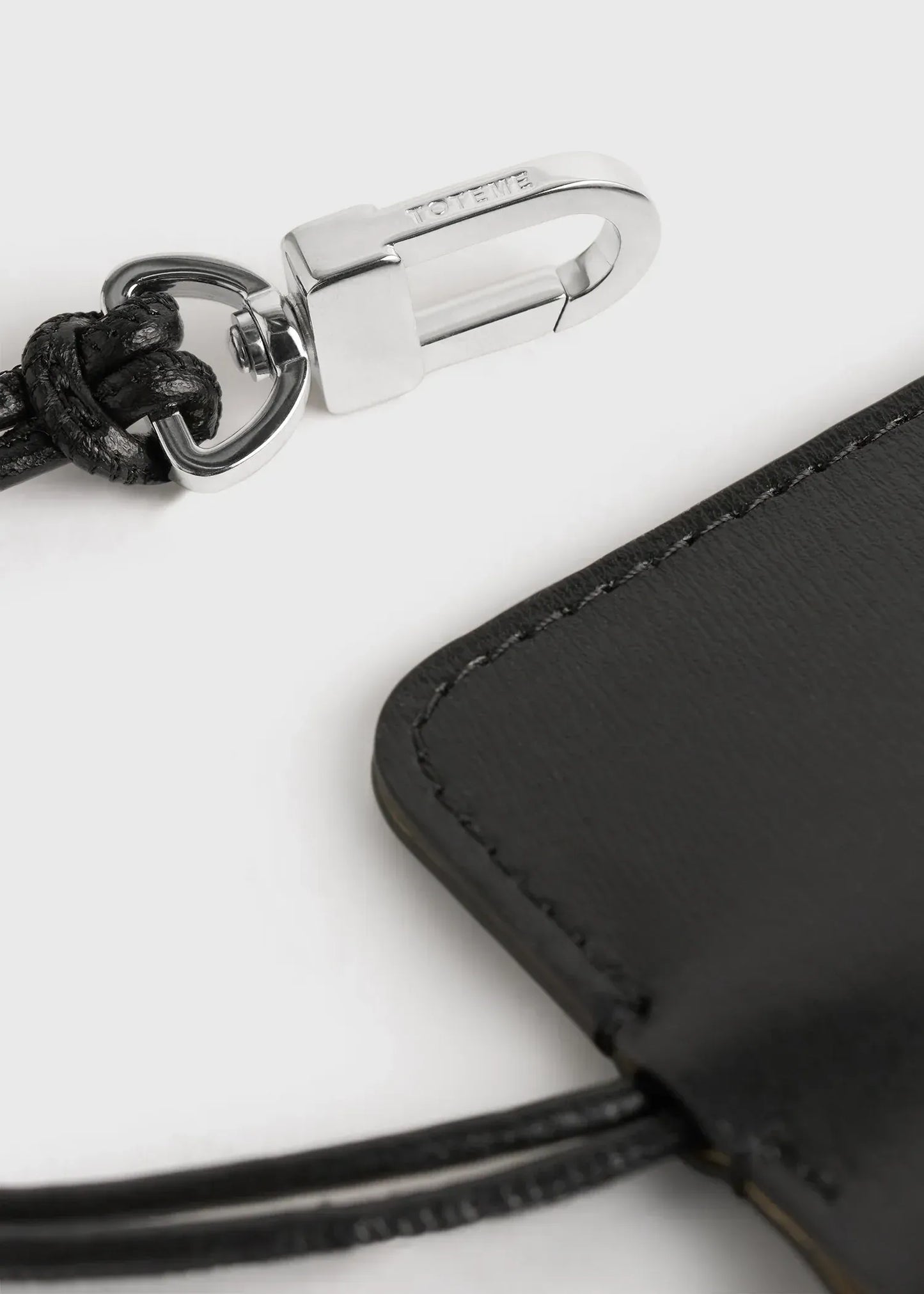 Leather keychain in black