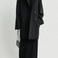 Broad Peacoat Coat in Black
