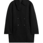 Broad Peacoat Coat in Black