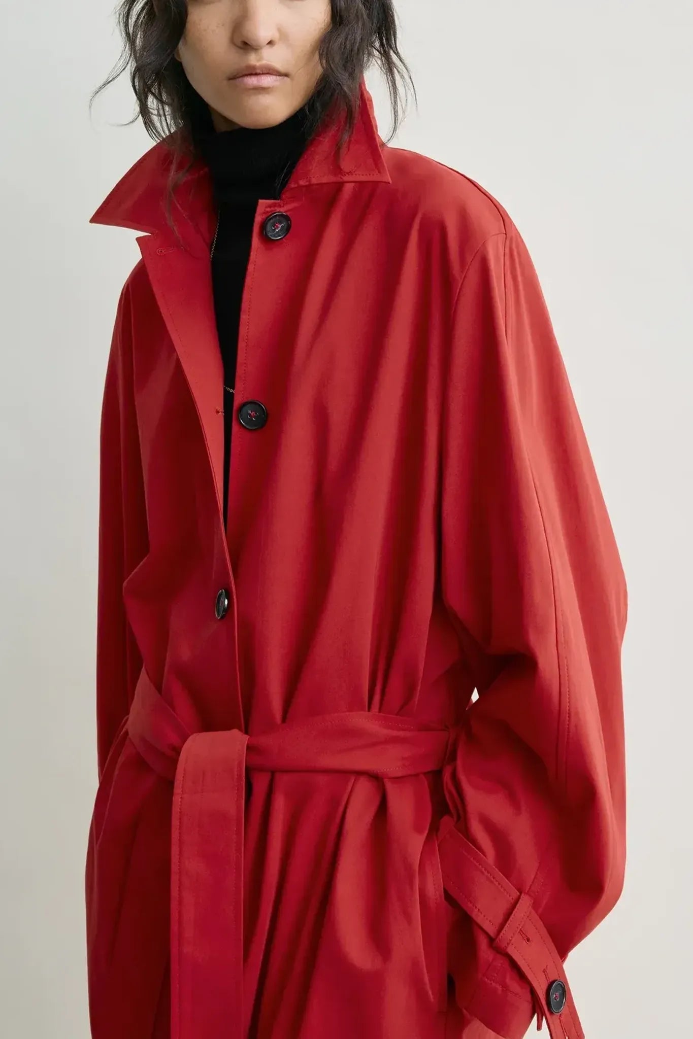 Coat Light Spring Trench in Poppy