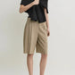 Wide Fluid Shorts in Taupe