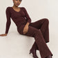 Lederhose Prince Suede in Red Wine