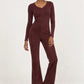 Lederhose Prince Suede in Red Wine